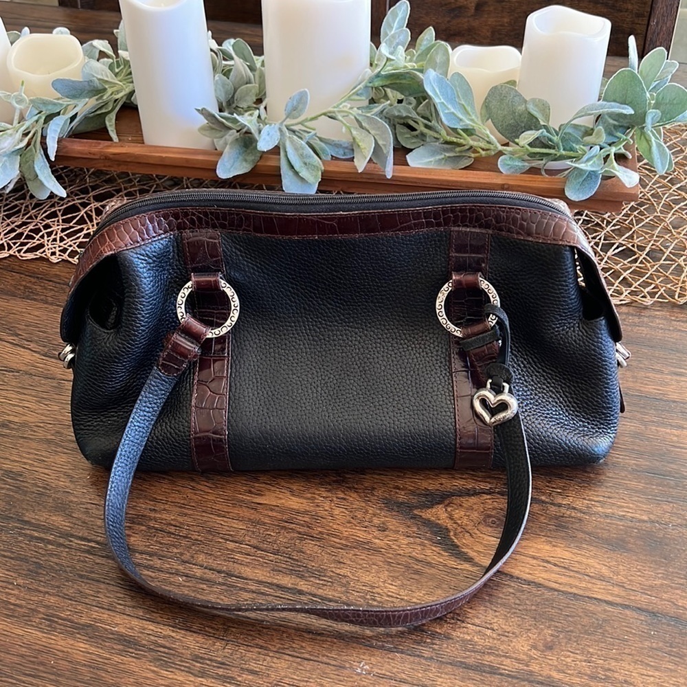 Brighton Black Leather Purse | Color: Black/Brown